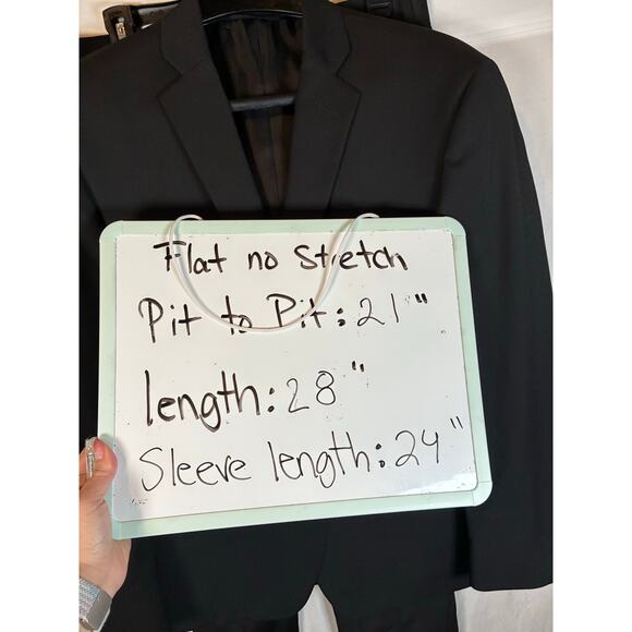 Men’s Suit 42 Slim 35 Short Black Finchley Basic Classic Black Set Funeral Job - Picture 9 of 14